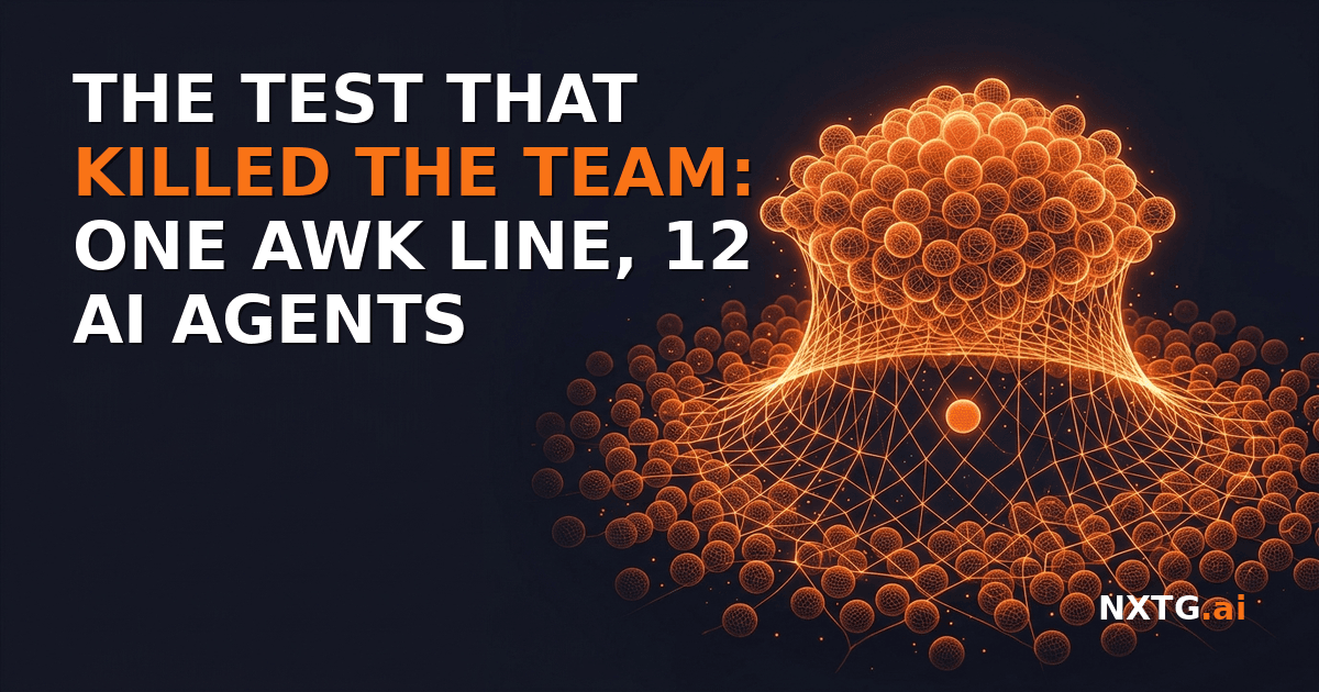 The Test That Killed the Team: One awk Line, 12 AI Agents