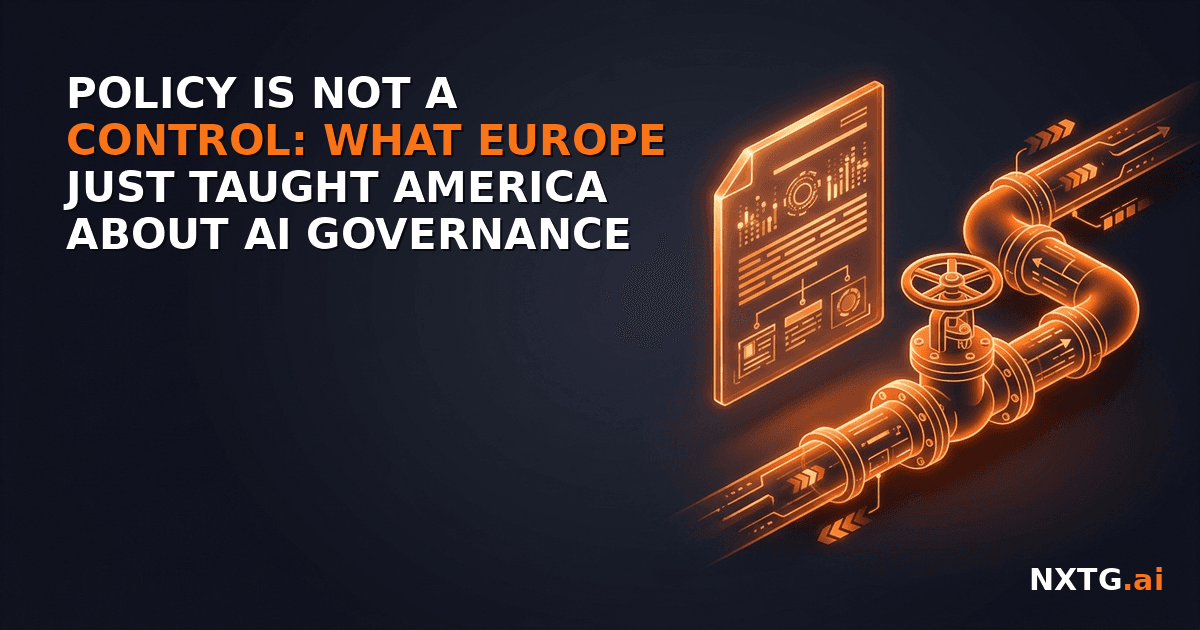 Policy Is Not a Control: What Europe Just Taught America About AI Governance