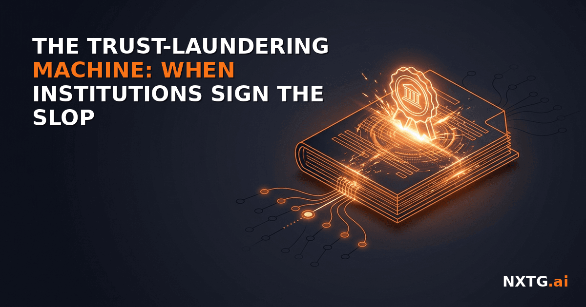 The Trust-Laundering Machine: When Institutions Sign the Slop