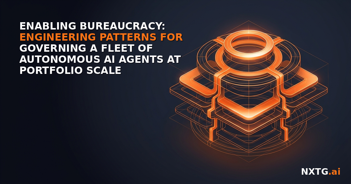 Enabling Bureaucracy: Engineering Patterns for Governing a Fleet of Autonomous AI Agents at Portfolio Scale