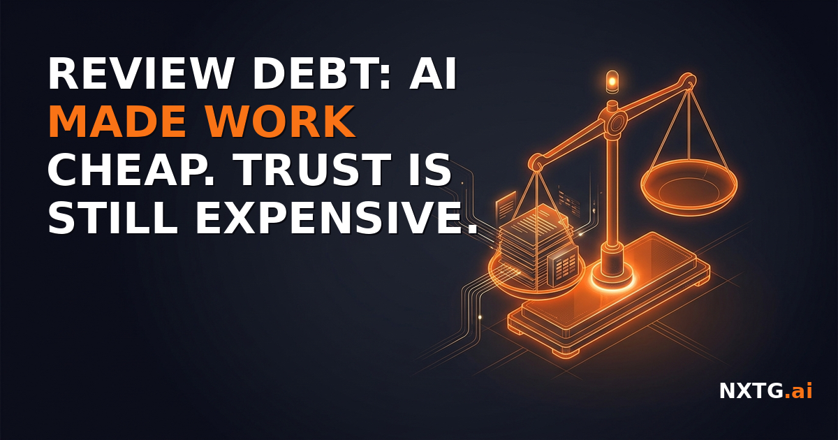Review Debt: AI Made Work Cheap. Trust Is Still Expensive.