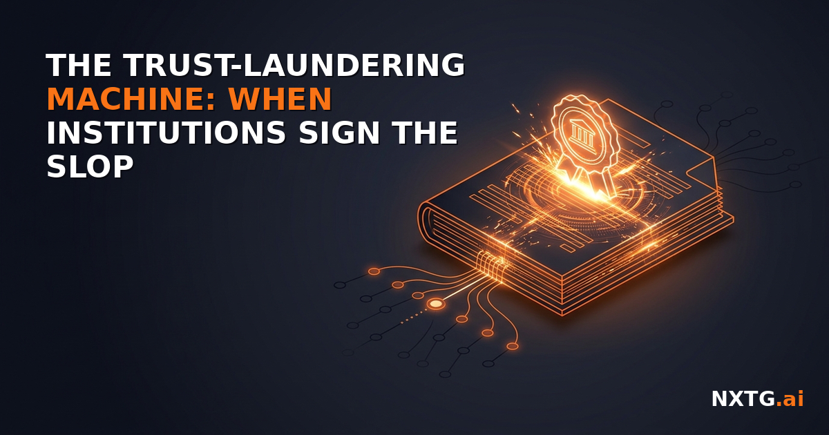 The Trust-Laundering Machine: When Institutions Sign the Slop